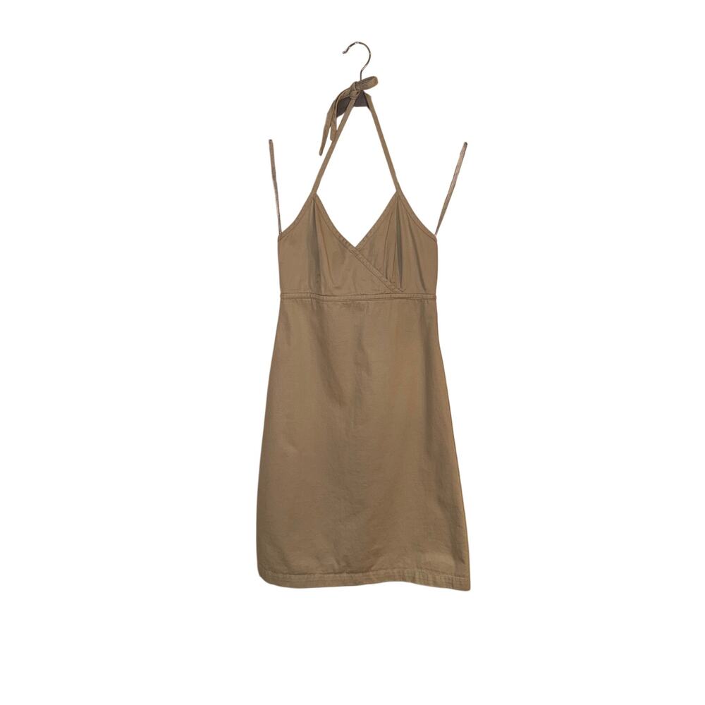GAP Women’s Size 4 Khaki Tan Halter Mini Dress 100% Cotton